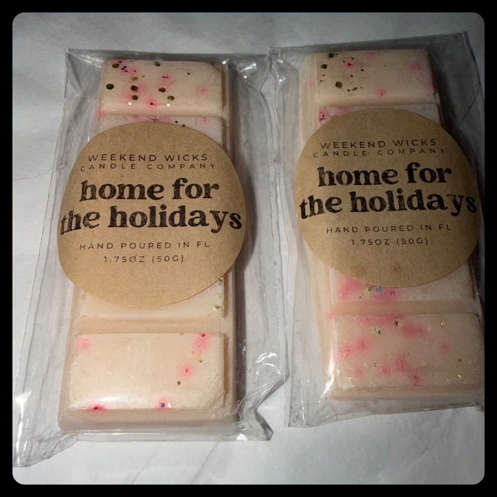 Weekend Wicks Wax Melts Home for the Holidays Set of 2 Cream Pink Glitter Scent